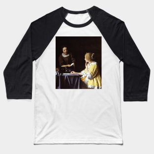 Mistress and Maid by Jan Vermeer Baseball T-Shirt